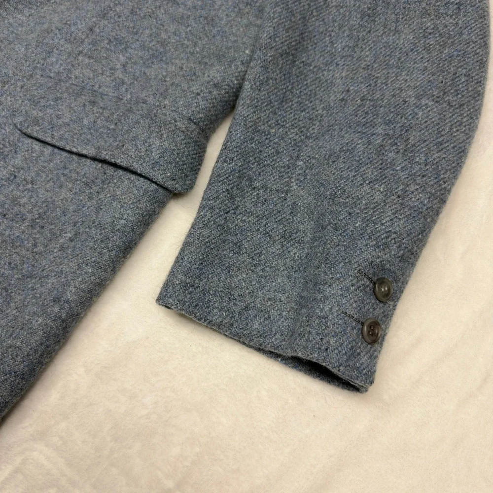 Magee Donegal Mist Tweed Blazer Mens 46R Blue Wool Mohair Cashmere Sport Coat